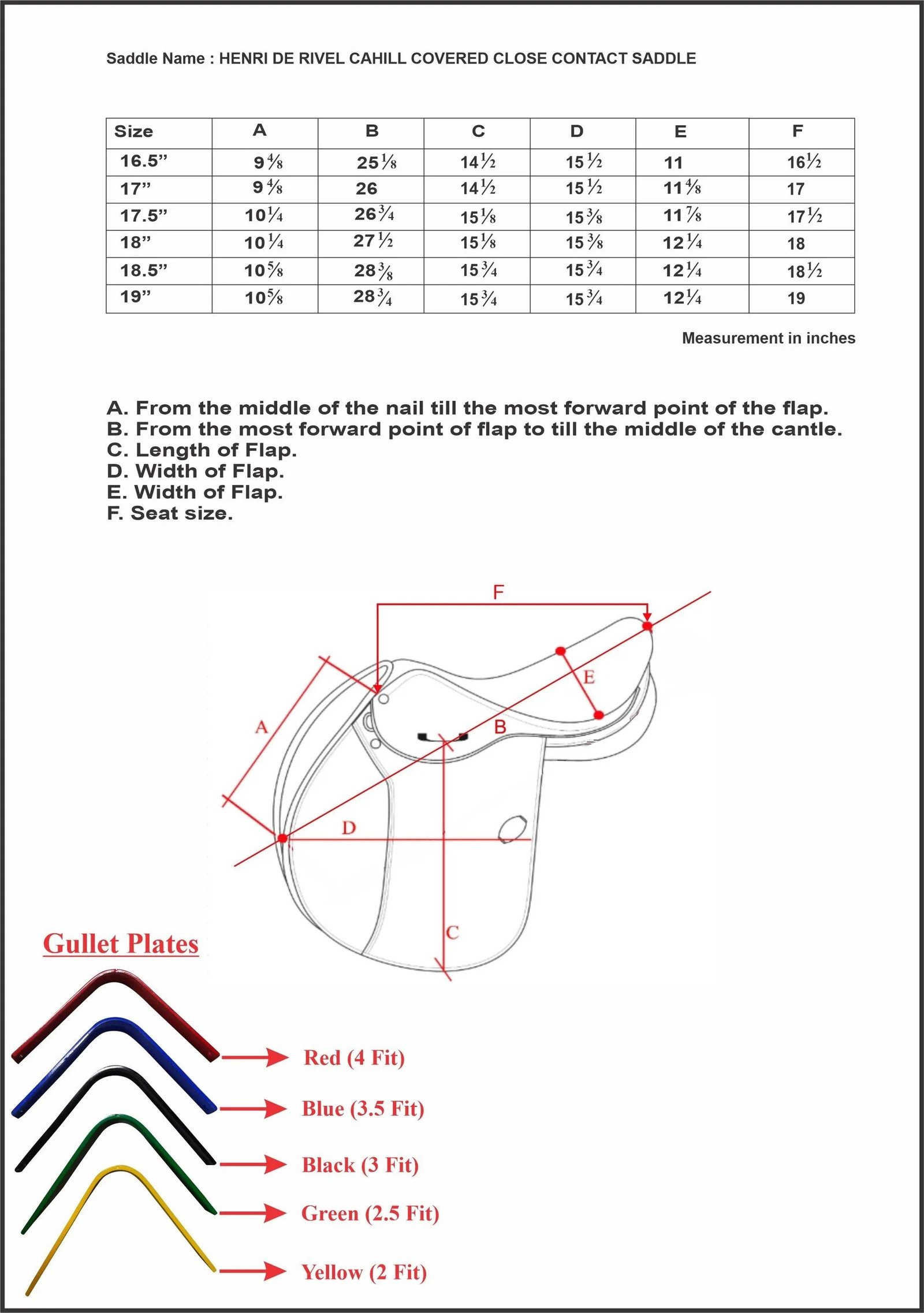 HENRI DE RIVEL CAHILL COVERED CLOSE CONTACT SADDLE