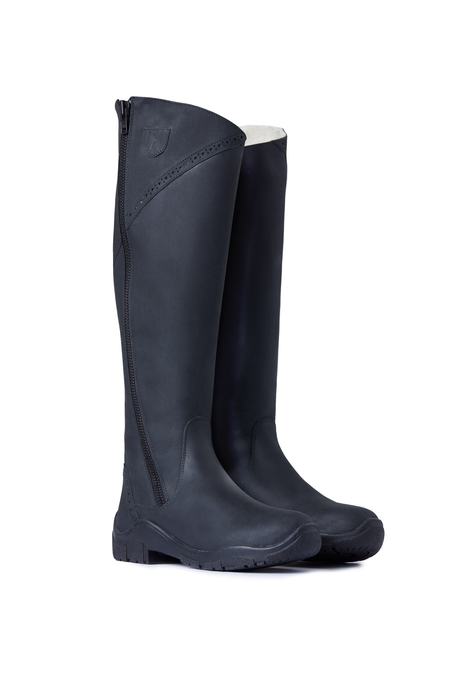 Horze Aspen winter boots, women’s tall winter riding boots, faux-fur lined equestrian boots, chunky sole riding boots, water-resistant tall boots, stylish cold-weather riding boots