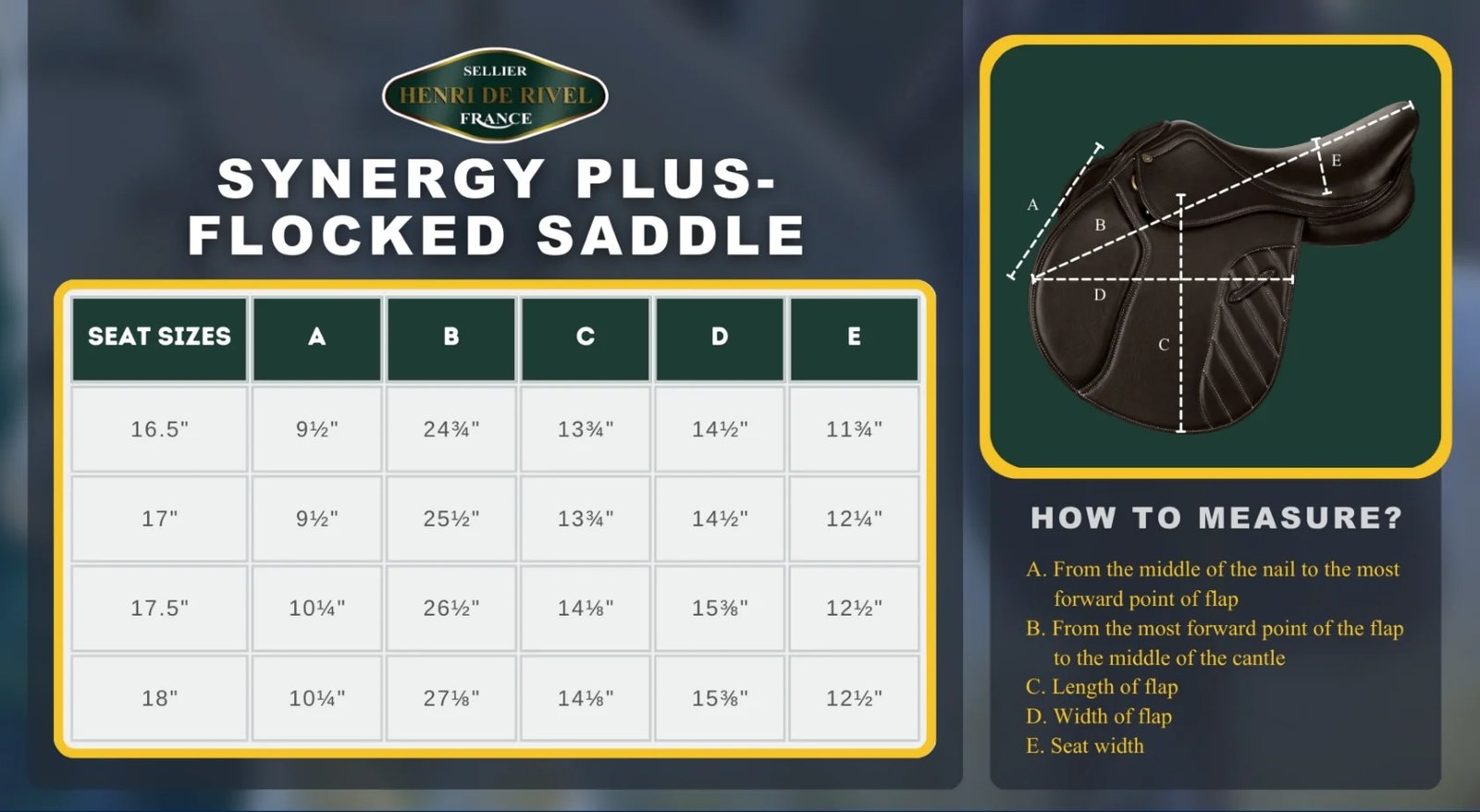 Henri de Rivel Synergy Plus - Flocked Saddle