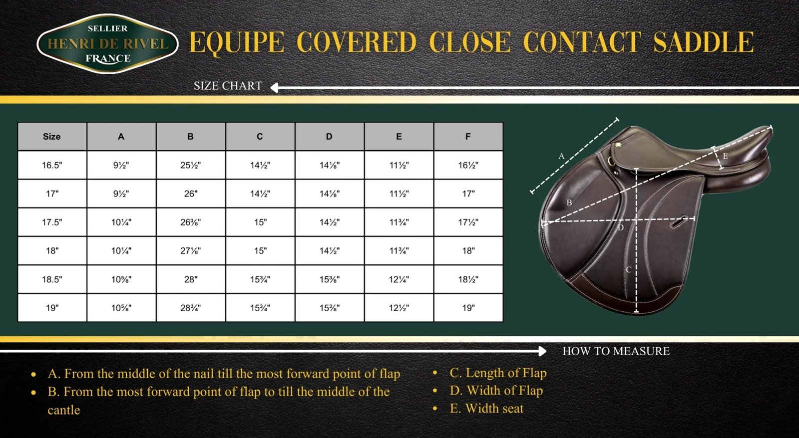 Henri de Rivel Millennium Covered Close Contact Saddle