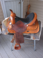 Circle Y western trail saddle, Circle Y 15 inch saddle, High Horse western park saddle, youth and adult western saddle, floral tooled leather saddle, lightweight western horse saddle
