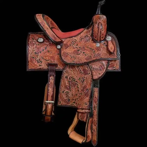 Hand Tooled Racer Western Saddle - Image 3